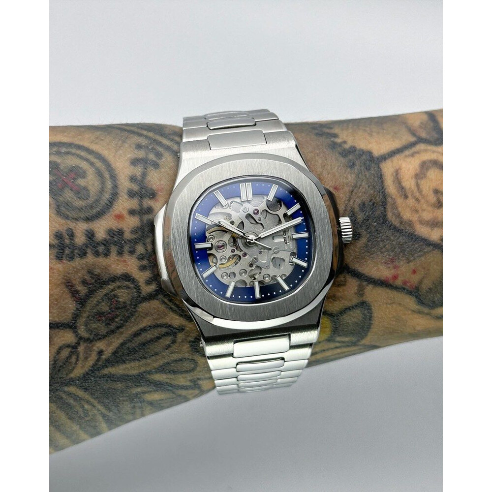 Custom Seiko Mod • Blue Skeleton Nautilus • 40mm